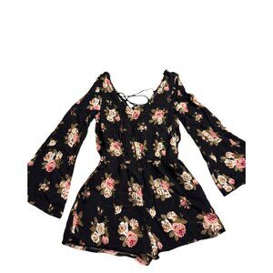 Forever 21 Floral Romper with Bell Sleeves